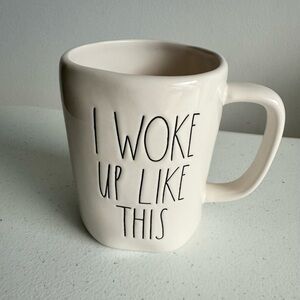 Rae Dunn Cream Mug with Bold Text